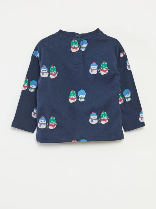 T-shirt stampato Natale in cotone - Kiabi