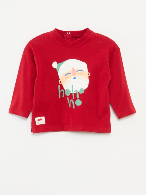T-shirt stampato Natale in cotone - Kiabi