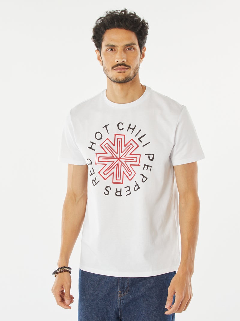 T-shirt stampato ''Red Hot Chili Peppers' Maniche t-shirt stampata a maniche corte bianco - Kiabi