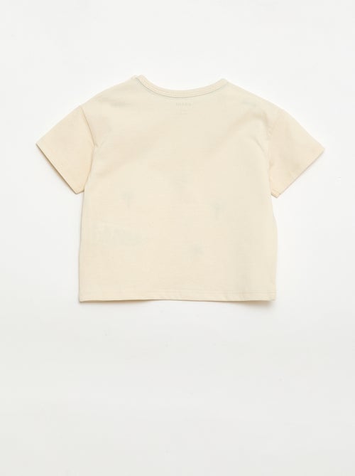 T-shirt stampato tropicale a maniche corte in cotone - Kiabi