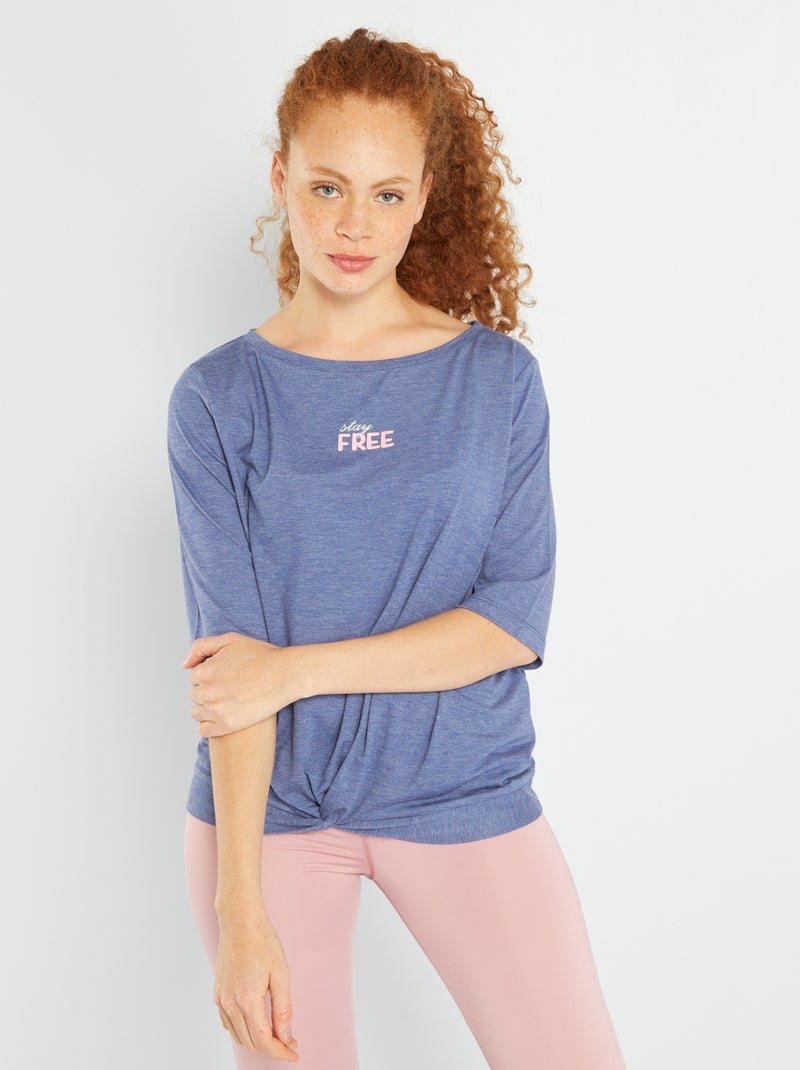 T-shirt 'stay free' blu - Kiabi