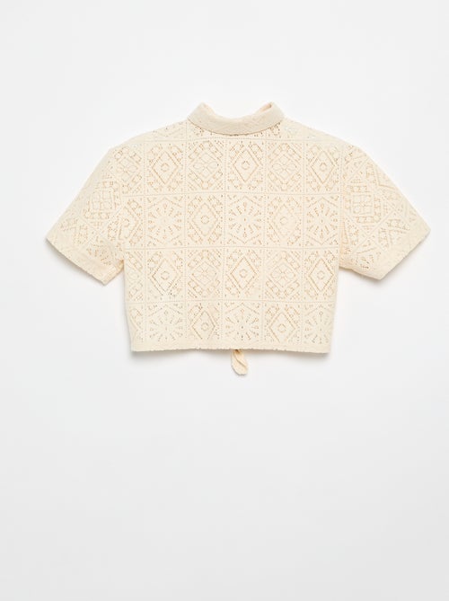 T-shirt stile camicia in crochet traforato - Kiabi