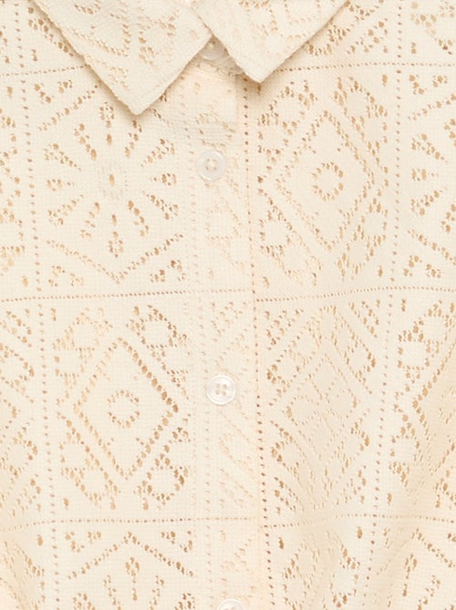 T-shirt stile camicia in crochet traforato - Kiabi