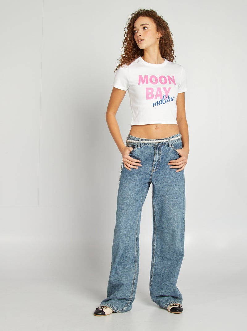 T-shirt stile college BIANCO - Kiabi