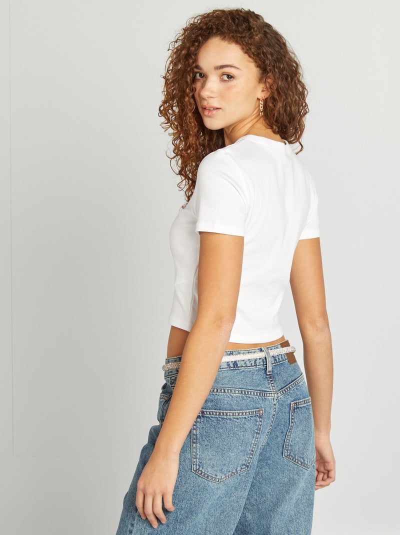 T-shirt stile college BIANCO - Kiabi