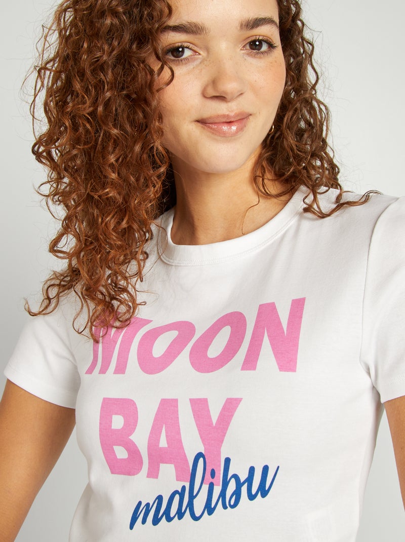 T-shirt stile college BIANCO - Kiabi