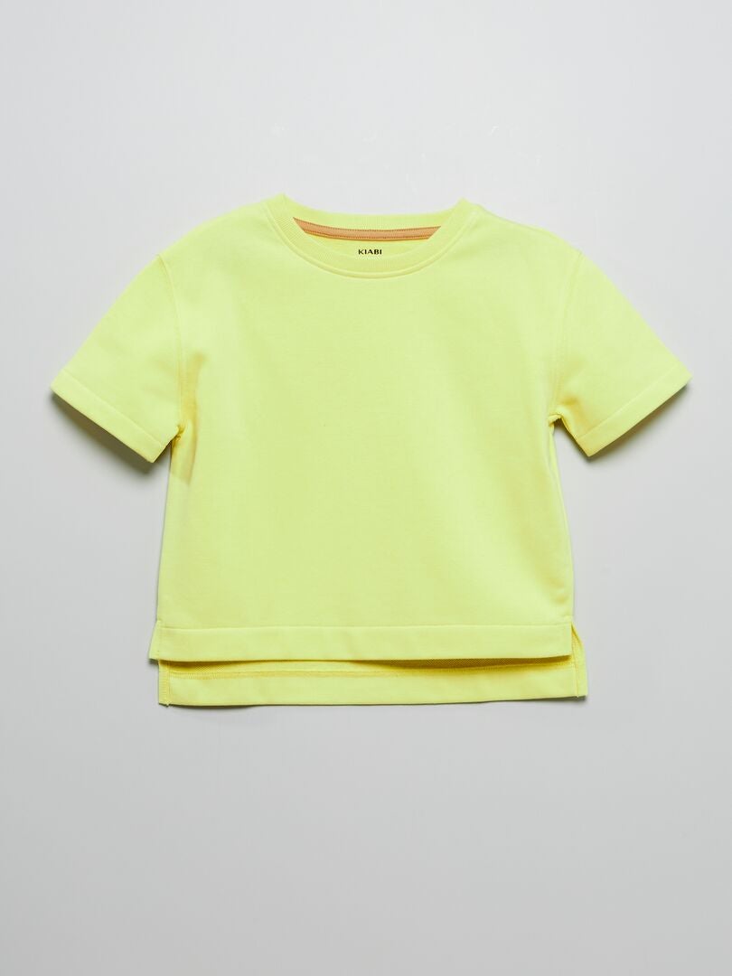 T-shirt stile felpa a maniche corte giallo - Kiabi