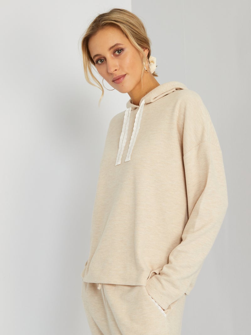 T-shirt stile felpa con cappuccio BEIGE - Kiabi