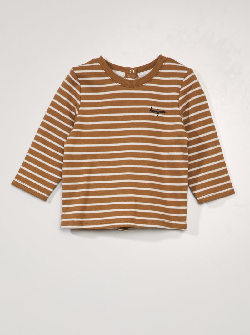 T-shirt stile marinière MARRONE - Kiabi