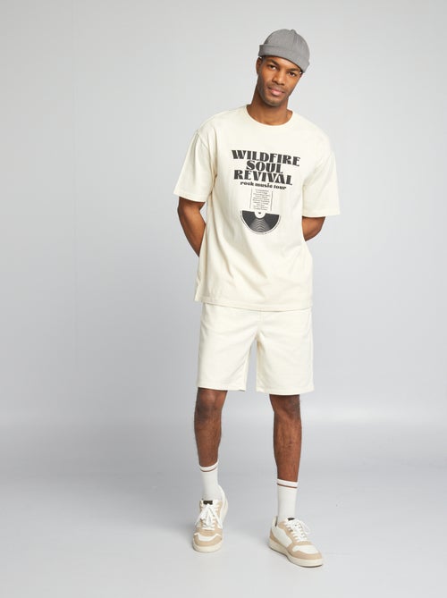 T-shirt stile oversize con stampa - Kiabi
