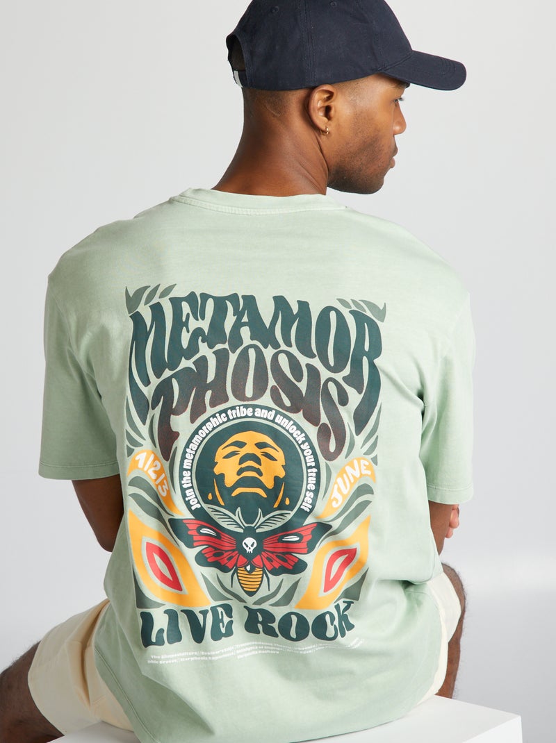 T-shirt stile oversize con stampa VERDE - Kiabi