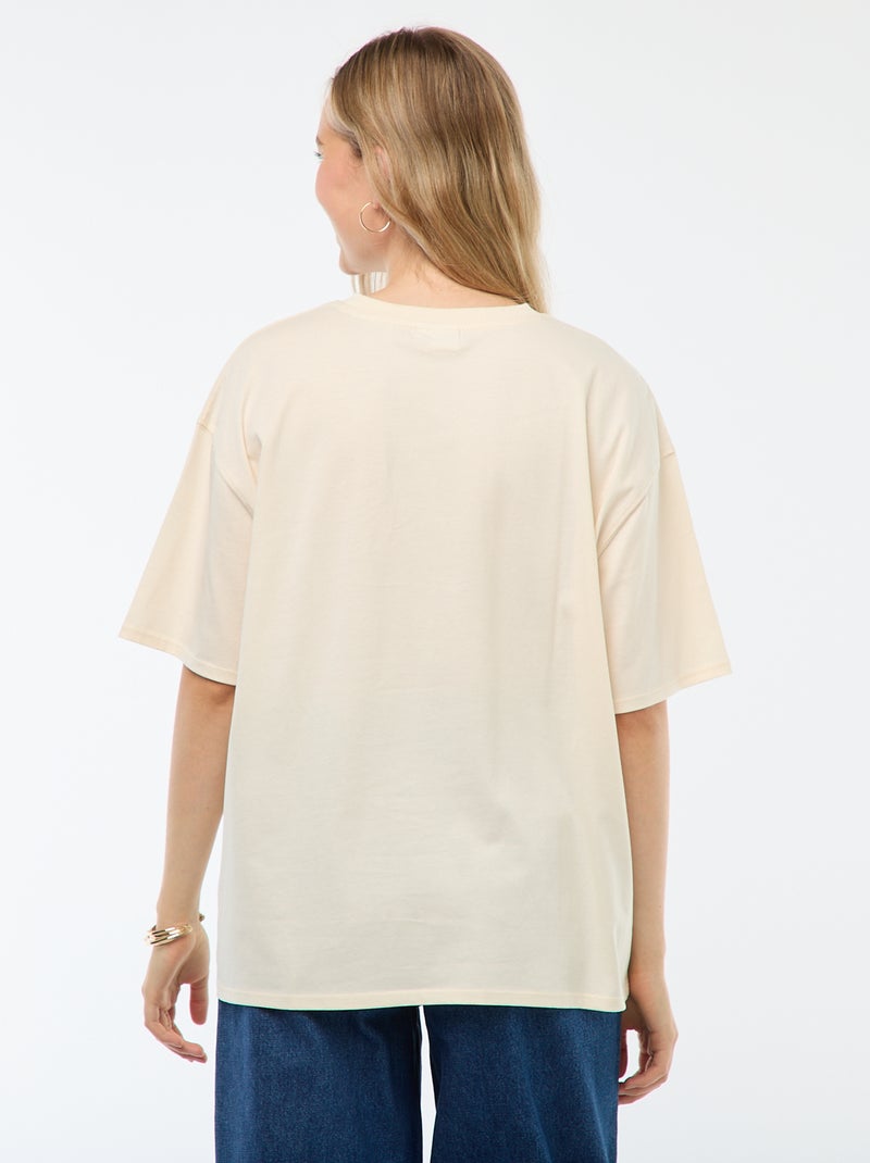 T-shirt 'Stitch' 'Disney' a maniche corte Beige - Kiabi