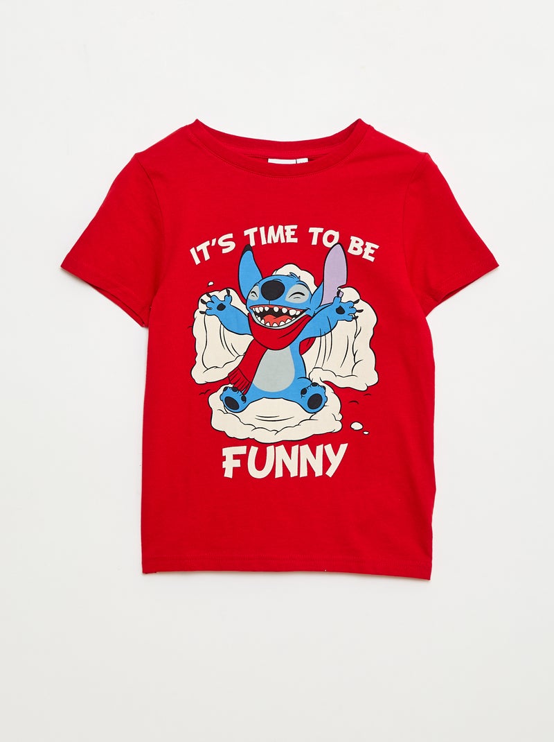 T-shirt 'Stitch' 'Disney' a maniche corte 'Natale' Rosso - Kiabi