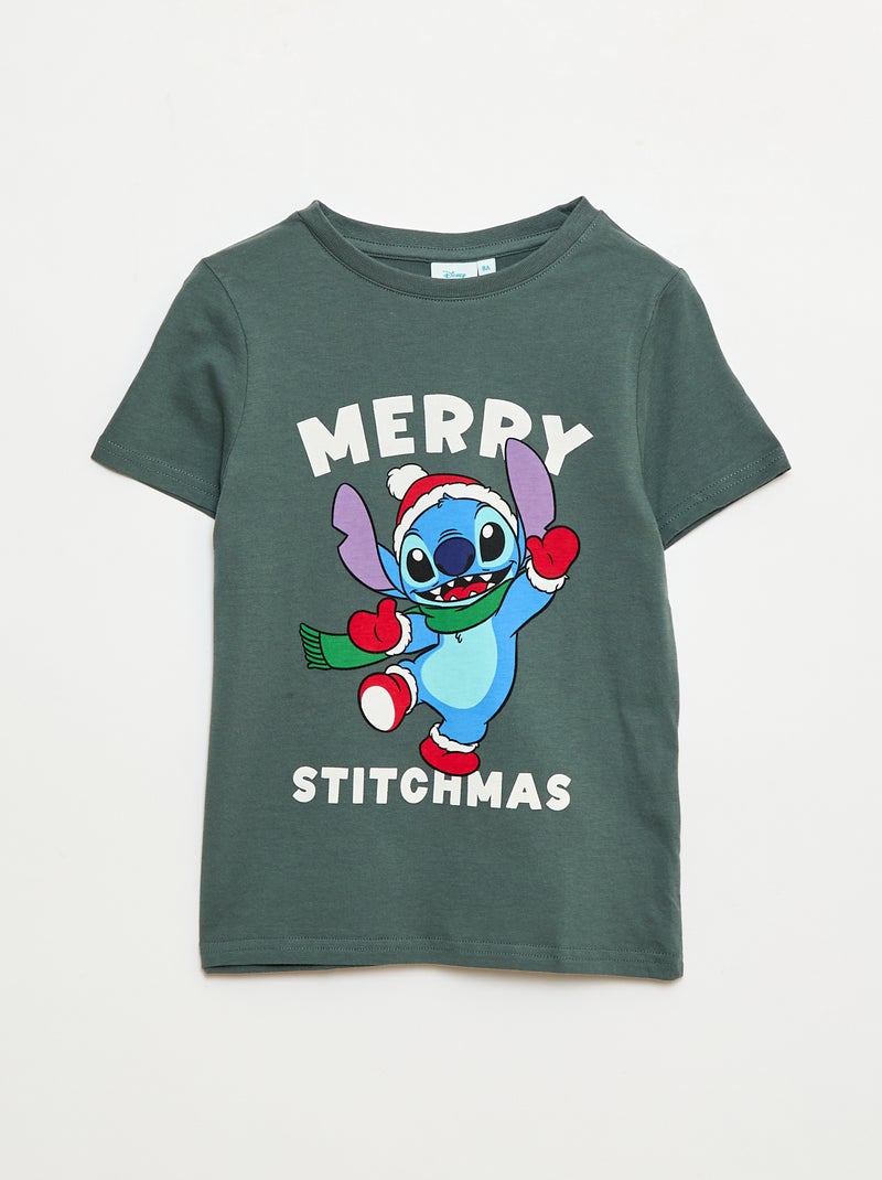 T-shirt 'Stitch' 'Disney' a maniche corte 'Natale' Verde - Kiabi