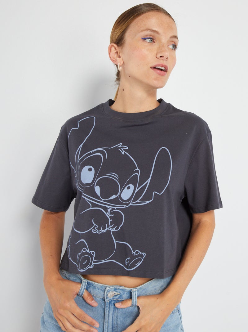 T-shirt Stitch' 'Disney'  Cropped e oversize GRIGIO SCURO - Kiabi
