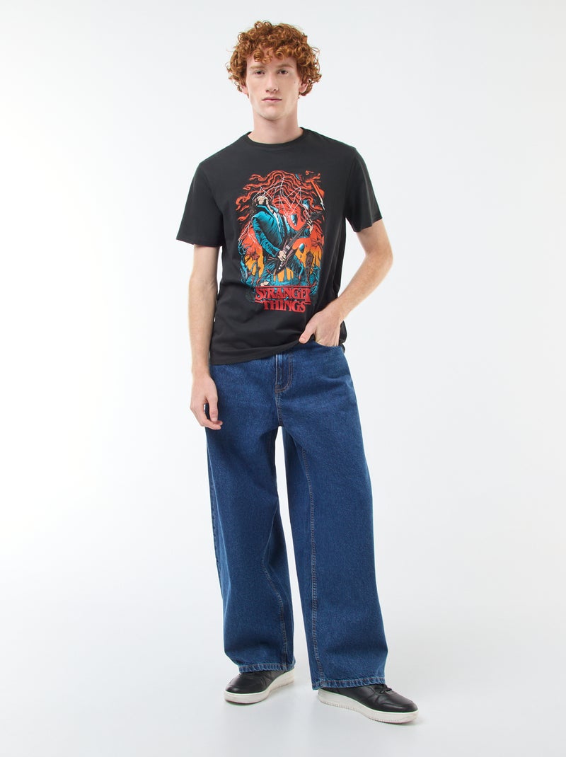 T-shirt 'Stranger Things' in cotone Nero - Kiabi