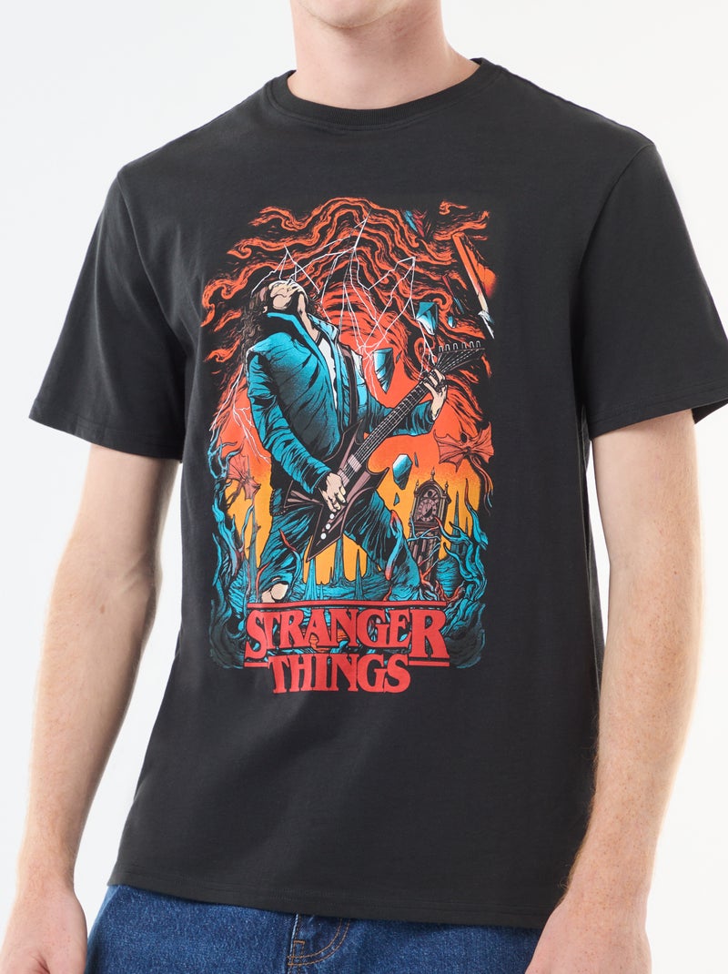 T-shirt 'Stranger Things' in cotone Nero - Kiabi