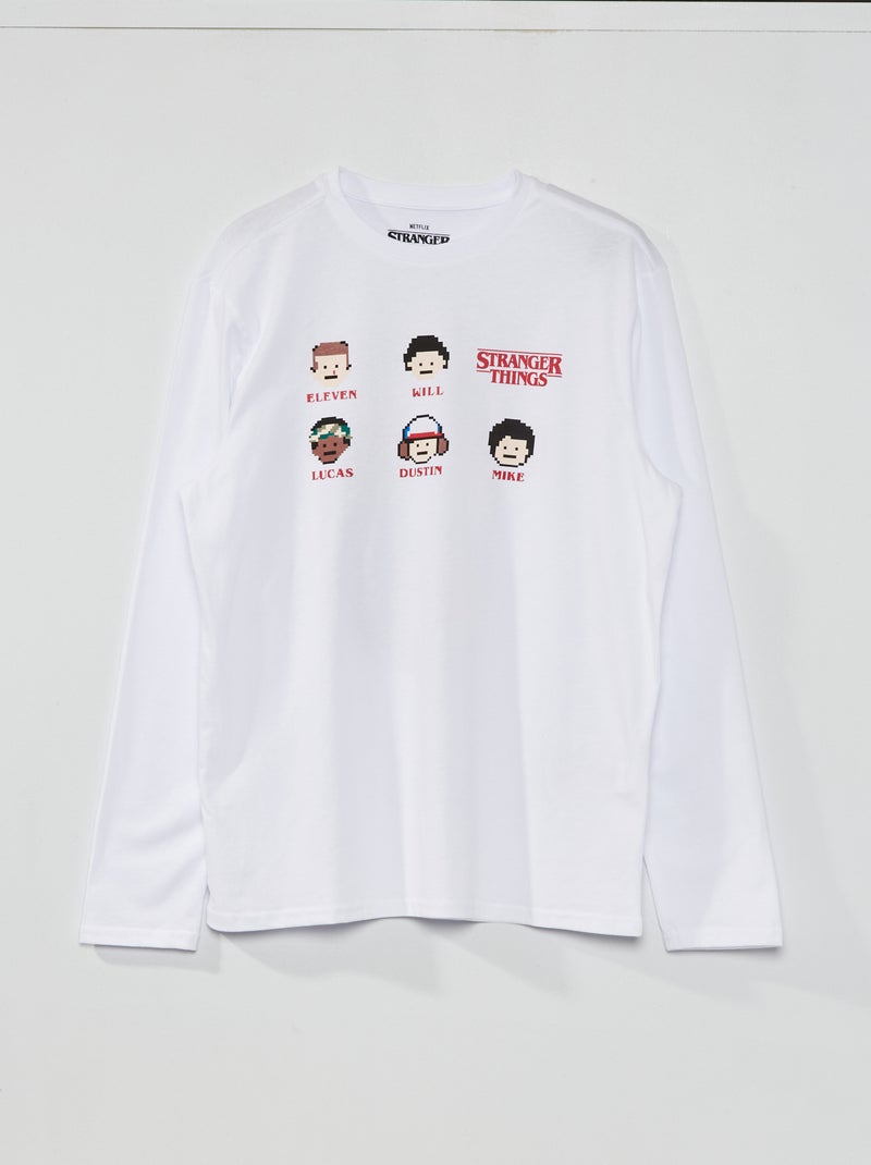 T-shirt 'Stranger Things' in jersey Bianco - Kiabi