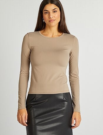 T-shirt stretch a maniche lunghe