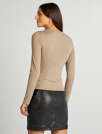 T-shirt stretch a maniche lunghe