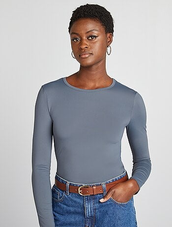 T-shirt stretch a maniche lunghe