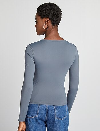 T-shirt stretch a maniche lunghe