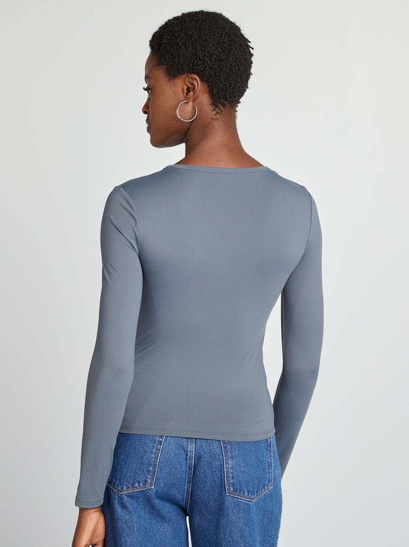 T-shirt stretch a maniche lunghe GRIGIO - Kiabi
