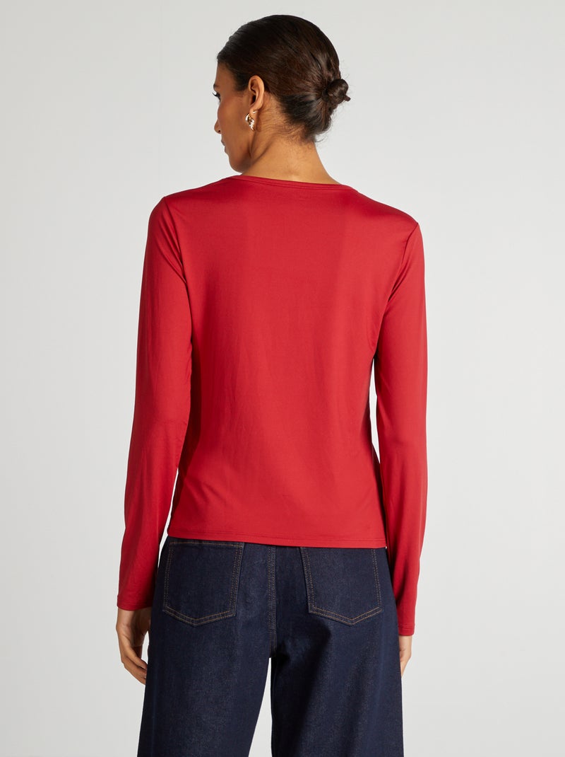 T-shirt stretch a maniche lunghe ROSSO - Kiabi