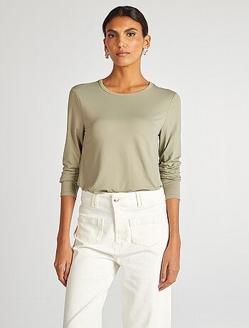 T-shirt stretch a maniche lunghe