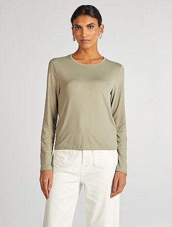 T-shirt stretch a maniche lunghe
