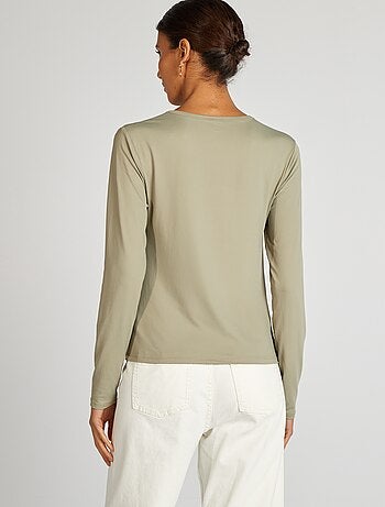 T-shirt stretch a maniche lunghe