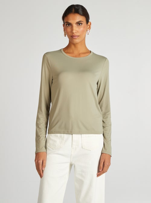 T-shirt stretch a maniche lunghe - Kiabi