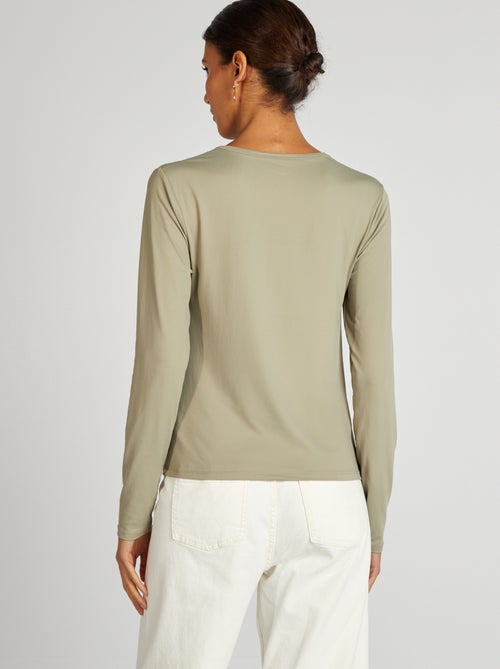 T-shirt stretch a maniche lunghe - Kiabi