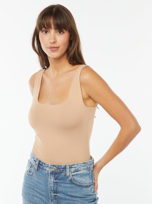 T-shirt stretch con scollo quadrato - Kiabi