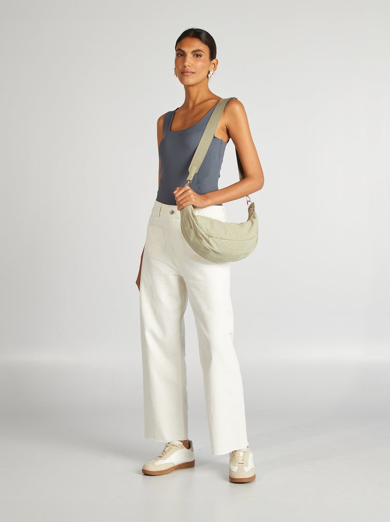 T-shirt stretch con scollo quadrato GRIGIO - Kiabi