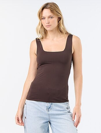 T-shirt elasticizzata con scollo quadrato