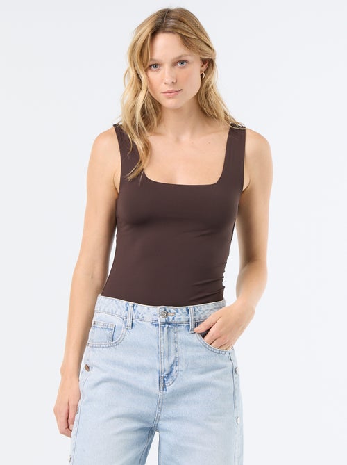 T-shirt stretch con scollo quadrato - Kiabi