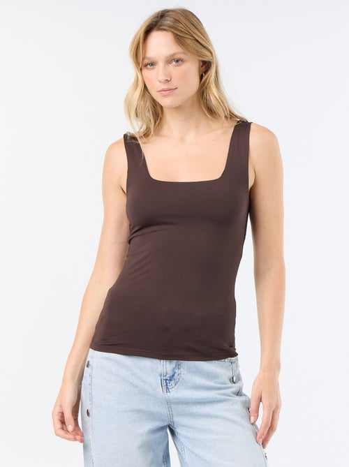 T-shirt stretch con scollo quadrato - Kiabi
