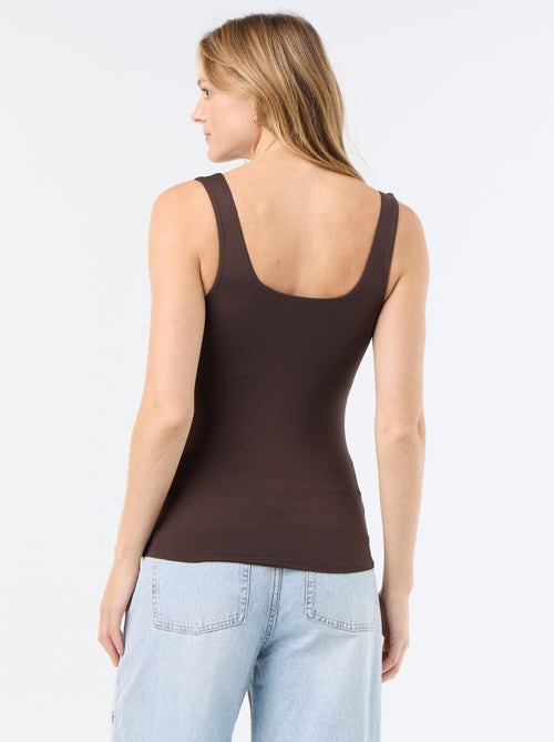 T-shirt stretch con scollo quadrato - Kiabi
