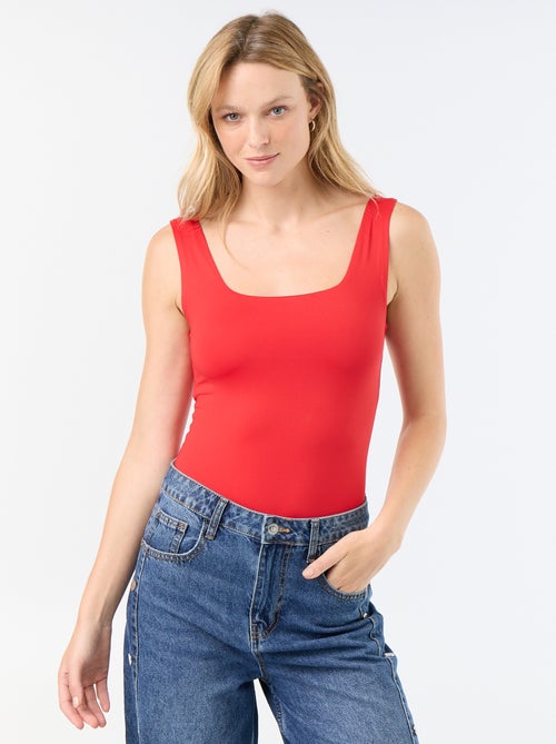T-shirt stretch con scollo quadrato - Kiabi
