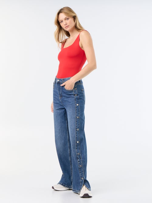 T-shirt stretch con scollo quadrato - Kiabi
