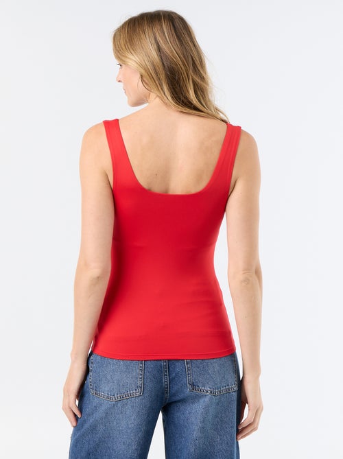 T-shirt stretch con scollo quadrato - Kiabi