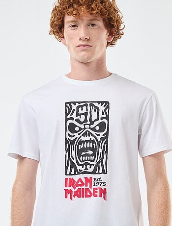 T-shirt 'Sun city' 'Iron Maiden' in cotone
