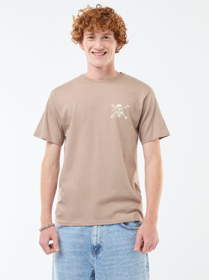 T-shirt 'Sun city' 'One piece' in cotone Beige - Kiabi