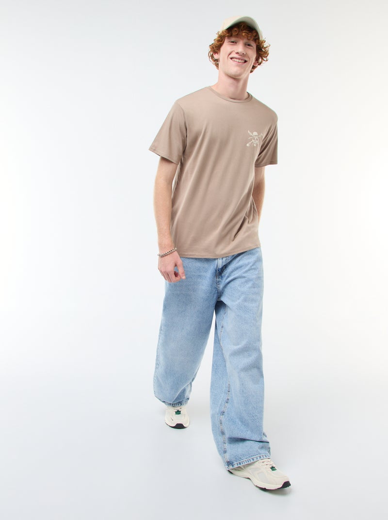 T-shirt 'Sun city' 'One piece' in cotone Beige - Kiabi