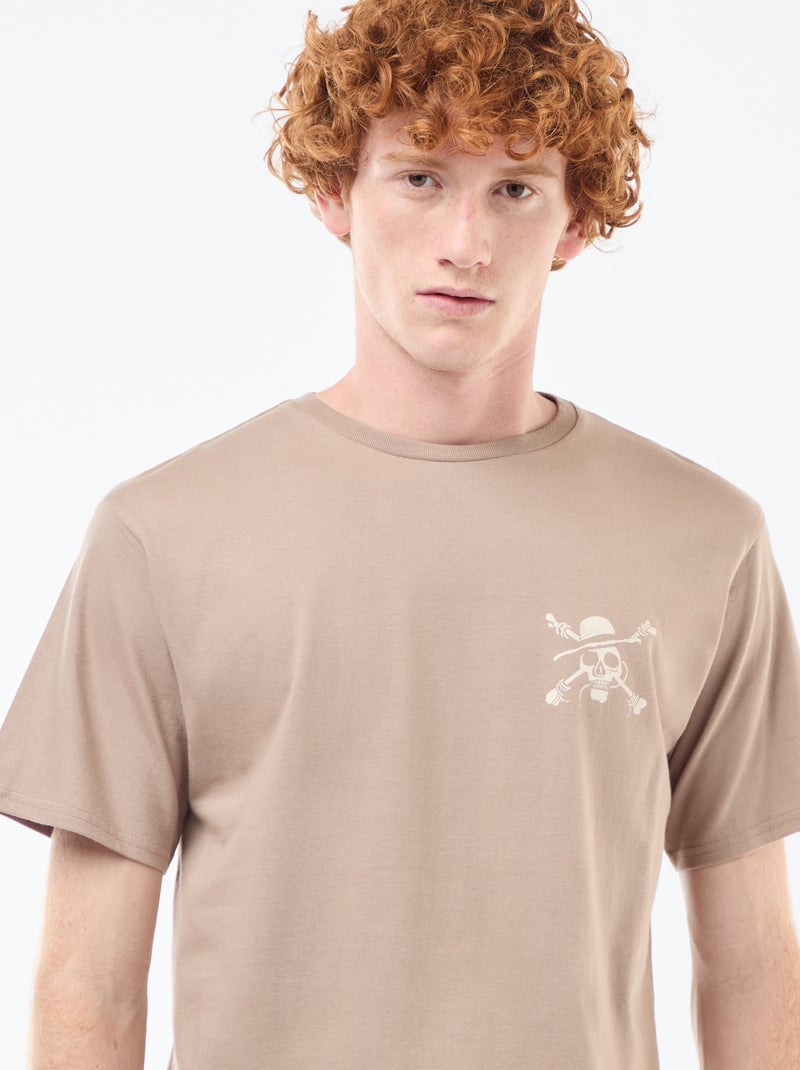 T-shirt 'Sun city' 'One piece' in cotone Beige - Kiabi