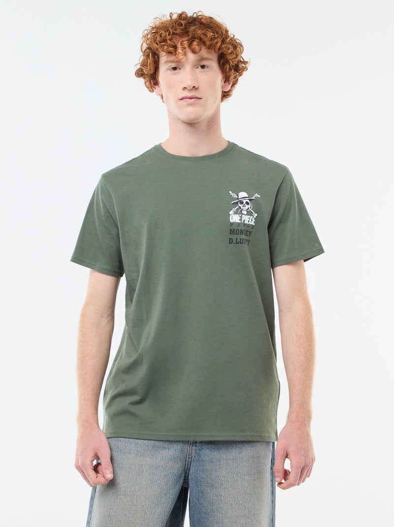 T-shirt 'Sun city' 'One piece' in cotone Verde - Kiabi