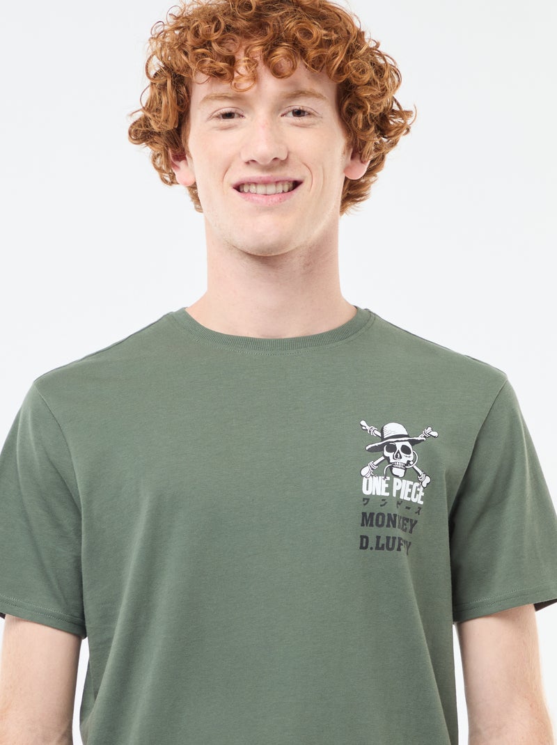 T-shirt 'Sun city' 'One piece' in cotone Verde - Kiabi