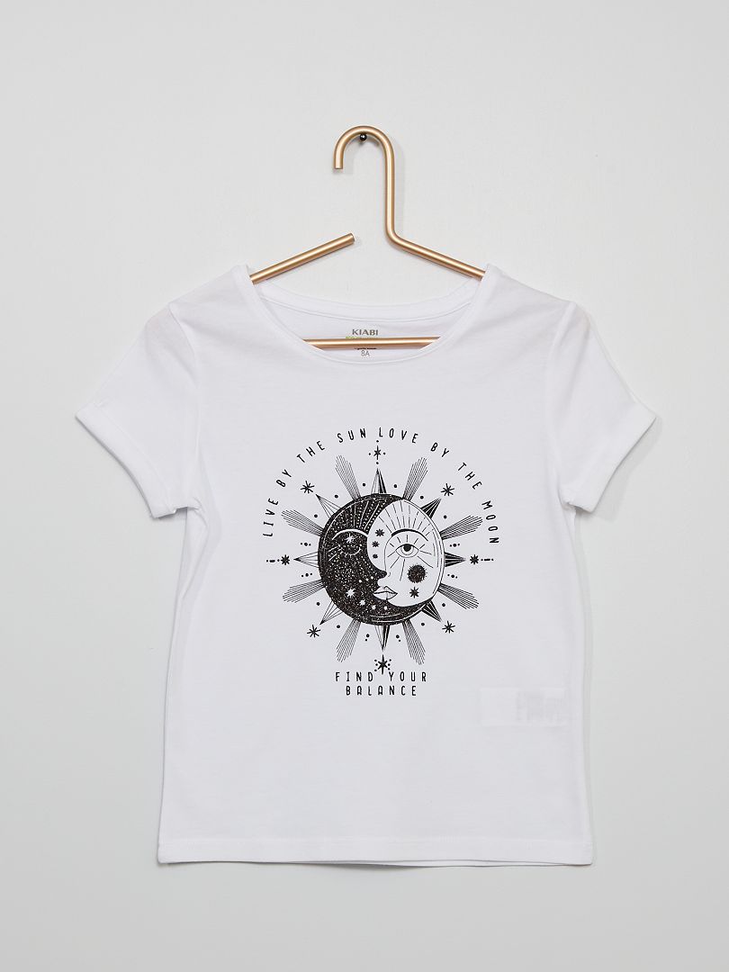 T-shirt 'sun & moon' BIANCO - Kiabi