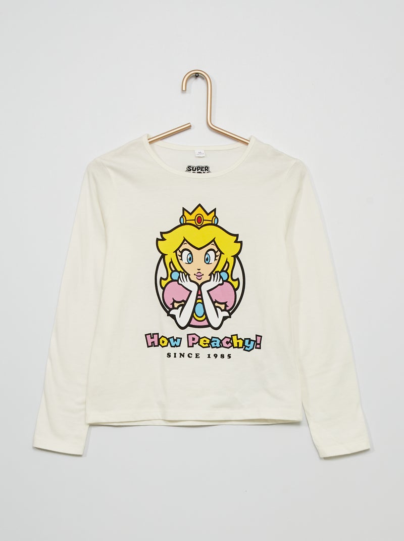 T-shirt 'Super Mario' 'Peach' Bianco - Kiabi